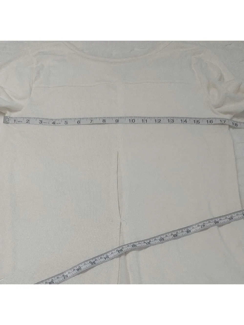 ZYIA Cream Relaxed Split Back Knit Light Yoga Top See Through S-M - Picture 5 of 6